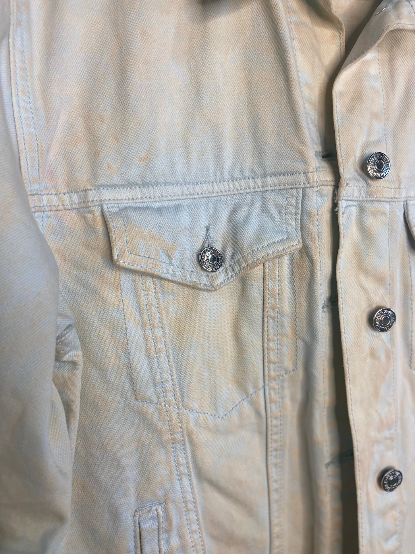 Washed out Blue & Tan Denim Jacket