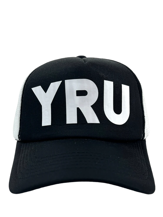 YRU TRUCKER HAT - BLACK/WHITE