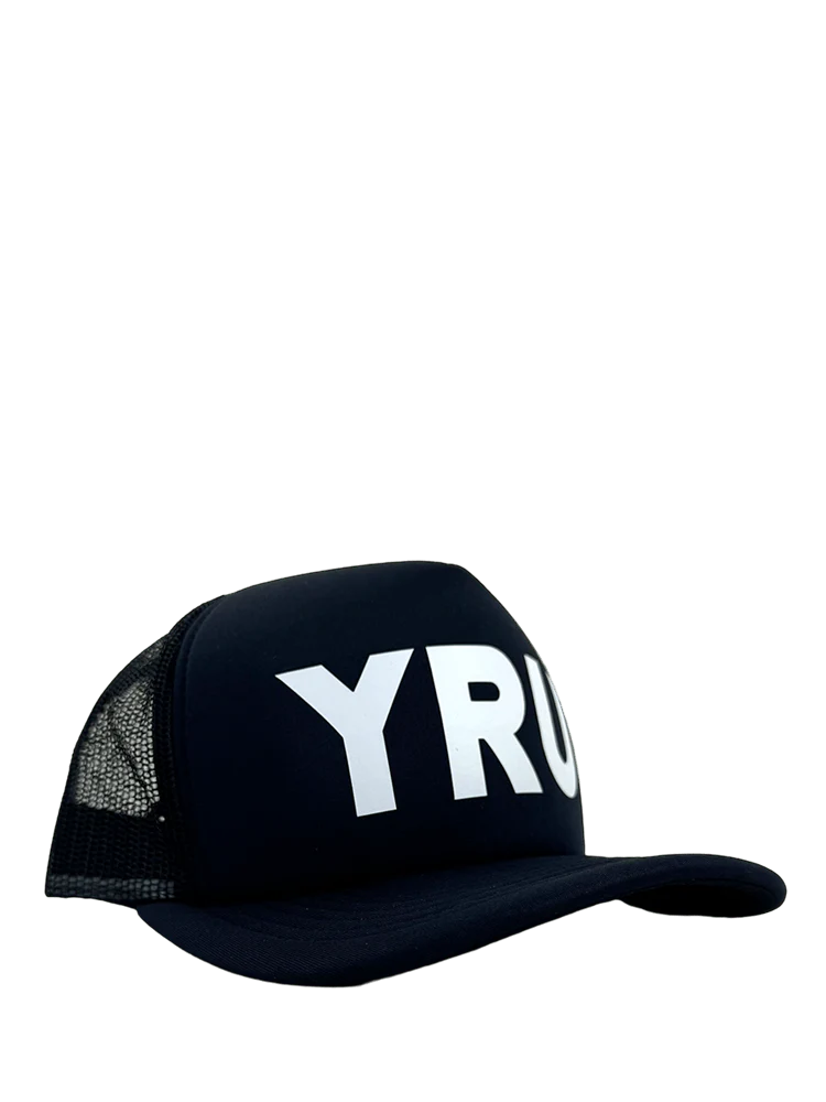 YRU TRUCKER HAT - BLACK/BLACK/WHITE