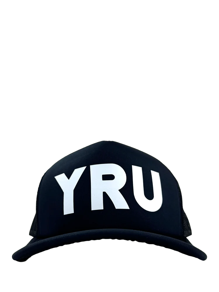 YRU TRUCKER HAT - BLACK/BLACK/WHITE